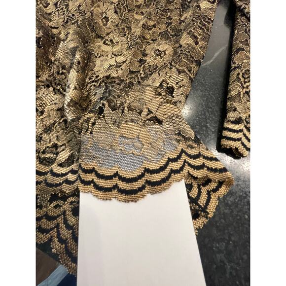 JMS Collection gold and black floral lace jacket blazer 2X - Picture 5 of 12